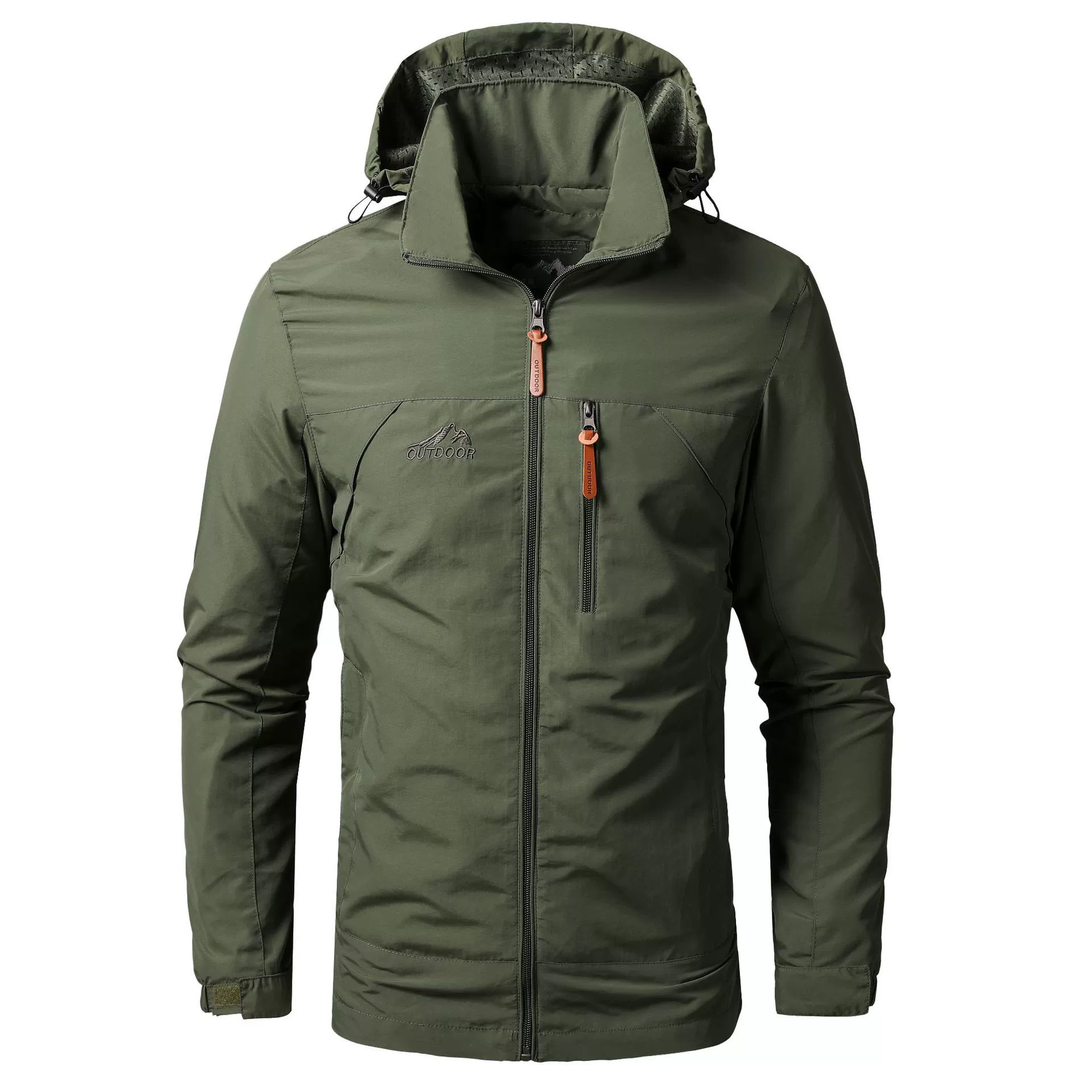 Весенне-осенняя молодежная сумка для копания на молнии Повседневная модная обычная в наличии Повседневная коричневая куртка на молнии с капюшоном