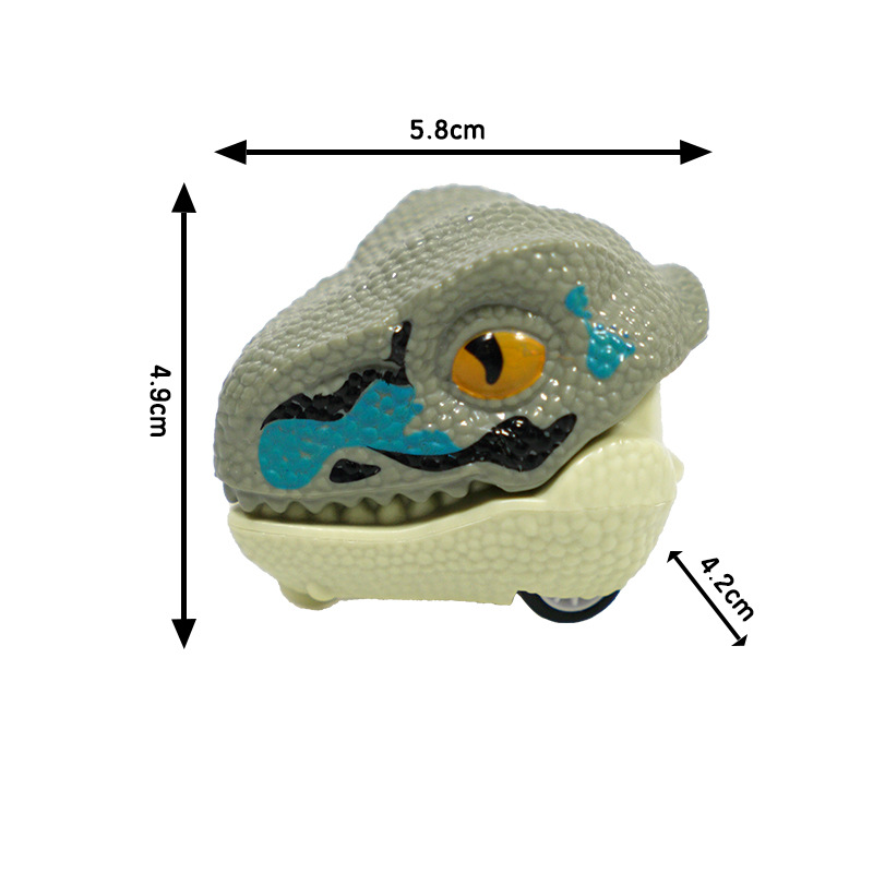 불타는 공룡이 차를 뒤로 당겨 [랩터 그레이]