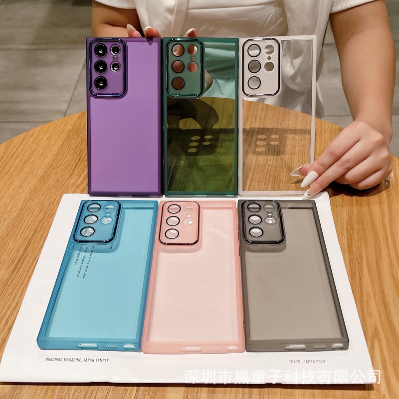 Suitable for Samsung S26 Mobile Phone Case S23+ with Lens Film S24Ultra Simple and Transparent S25 Anti-Fall S20 Soft Case