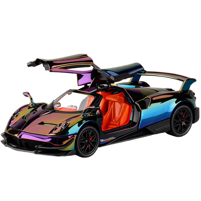 1: 24 Pagani Flores y aleación BC modelo de automóvil eco sonido y luz efectos de sonido decoración del hogar adornos colección de regalos de Año Nuevo
