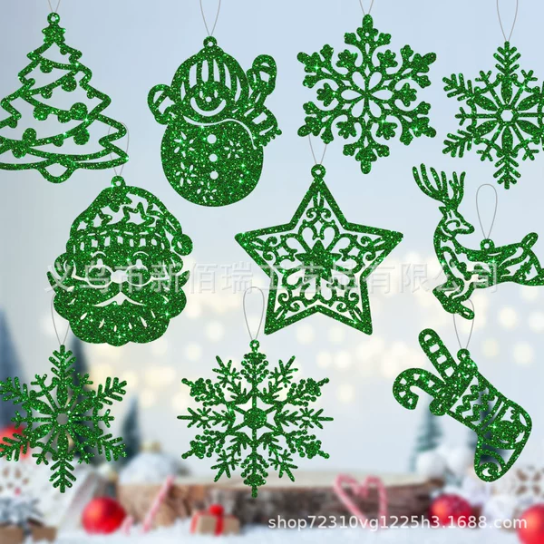 42pcs green Christmas pendant set