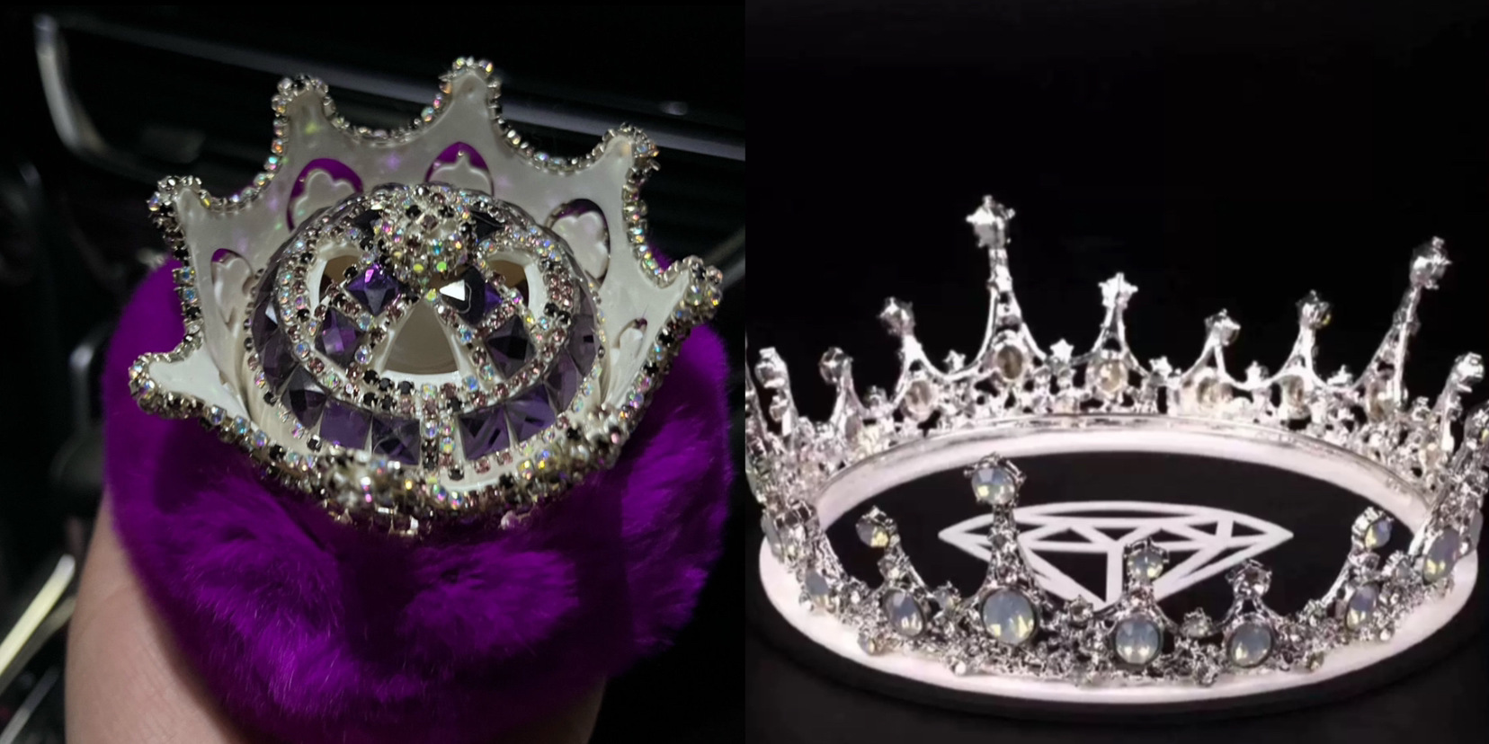 Corona modelo de automóvil adornos de automóvil almohadilla de plumas accesorios de automóvil adornos de automóvil decoración de automóvil en línea para chicas