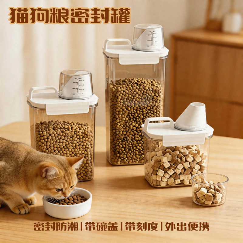 Cat Food and Dog Food Vacuum-Sealed Storage Container Moisture-Proof Pet Food Storage Bin Storage Box Organizer