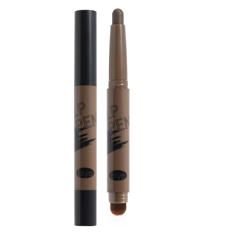 Biya plástico de doble cabeza varilla impermeable, anti-transpiración, anti-salonamiento, maquillaje, mejora de la sombra de la nariz brillante, perfil de mejora