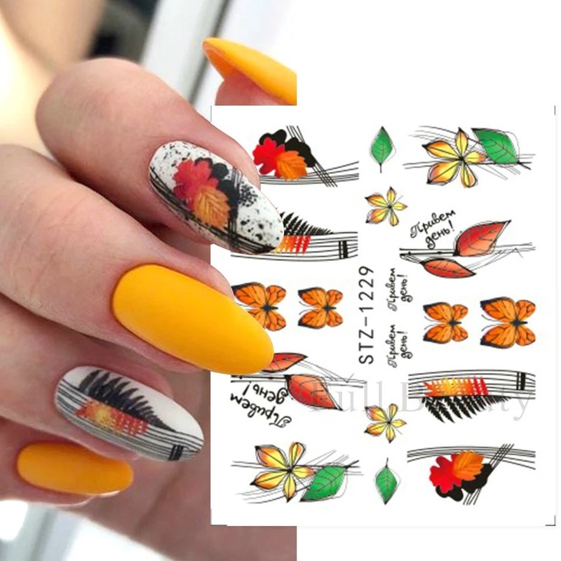 国境を越えたネイルアート透かしシール秋のカエデのネイルシール透かしネイルシール卸売りnail|undefined