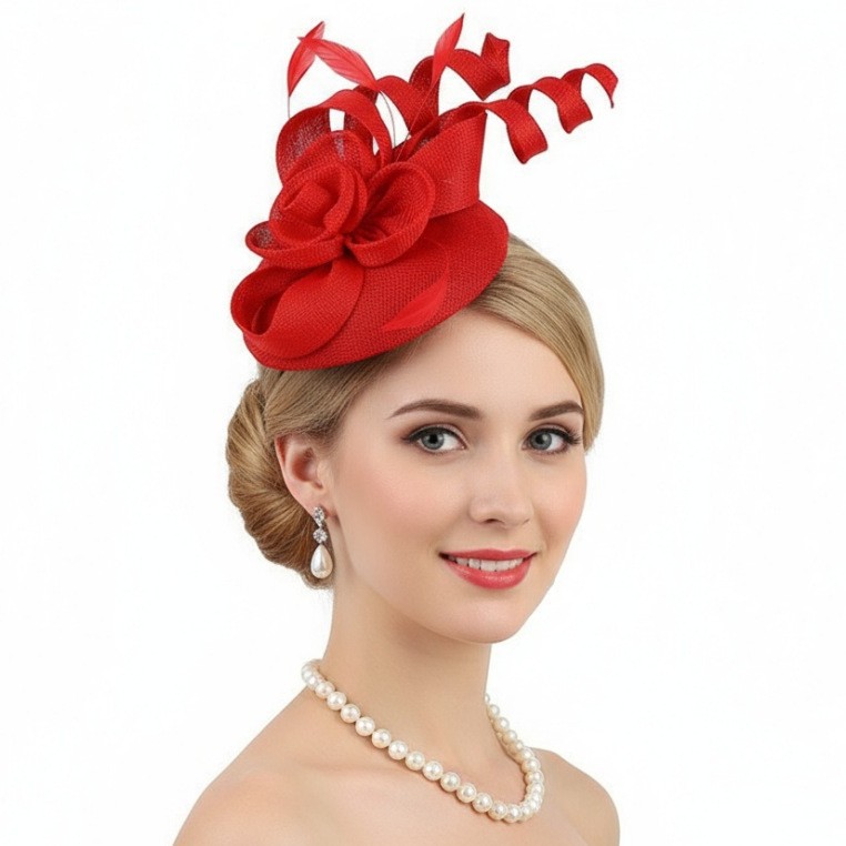 Popular Faux Linen Exaggerated Hair Accessories for Cocktail Parties, Balls, Weddings, and Bridal Gowns; European and American Fashion Linen Hats