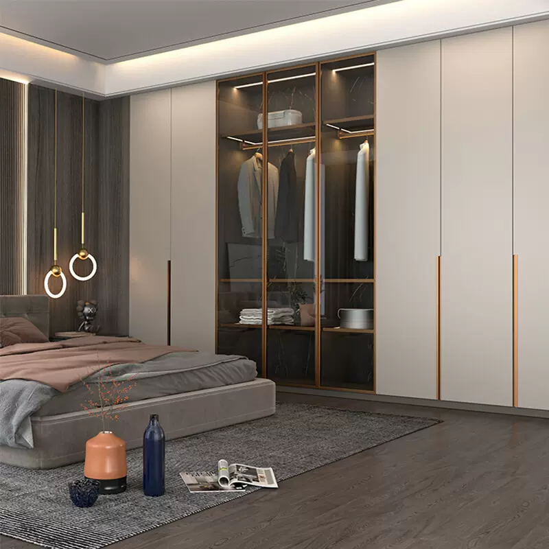 成都雅馨格全屋定制工厂整体卧室衣柜一门到顶极简轻奢定制衣柜柜