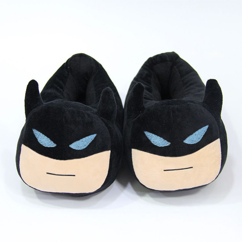 Cute Cartoon Batman Home Moon Couple Thick Bottom All-inclusive Winter Home Warm Plush Cotton Slippers