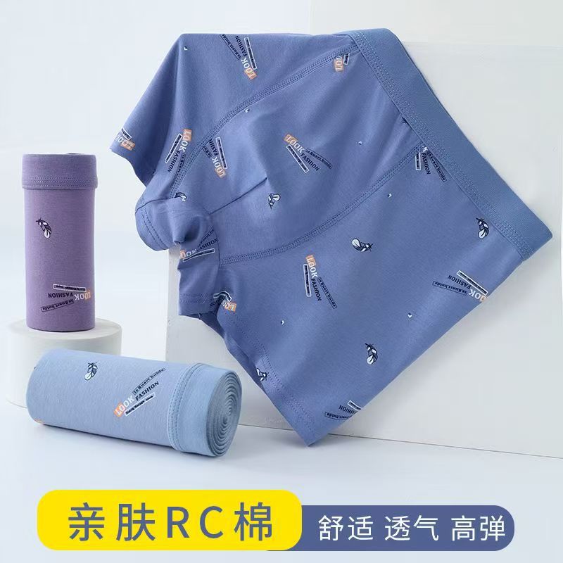Men's Boxer Briefs Rc Cotton Men's Underwear with Print, Comfortable and Breathable, Youth Boxer Briefs Wholesale Thin Style