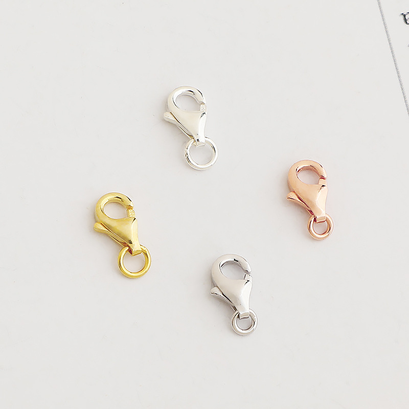 S925 Sterling Silver open mouth closed lobster buckle necklace accessories buckle necklace buckle silver gold plated DIY handmade water drop buckle S925 Sterling Silver open mouth closed lobster buckle necklace accessories buckle necklace buckle silver gold plated DIY handmade water drop buckle