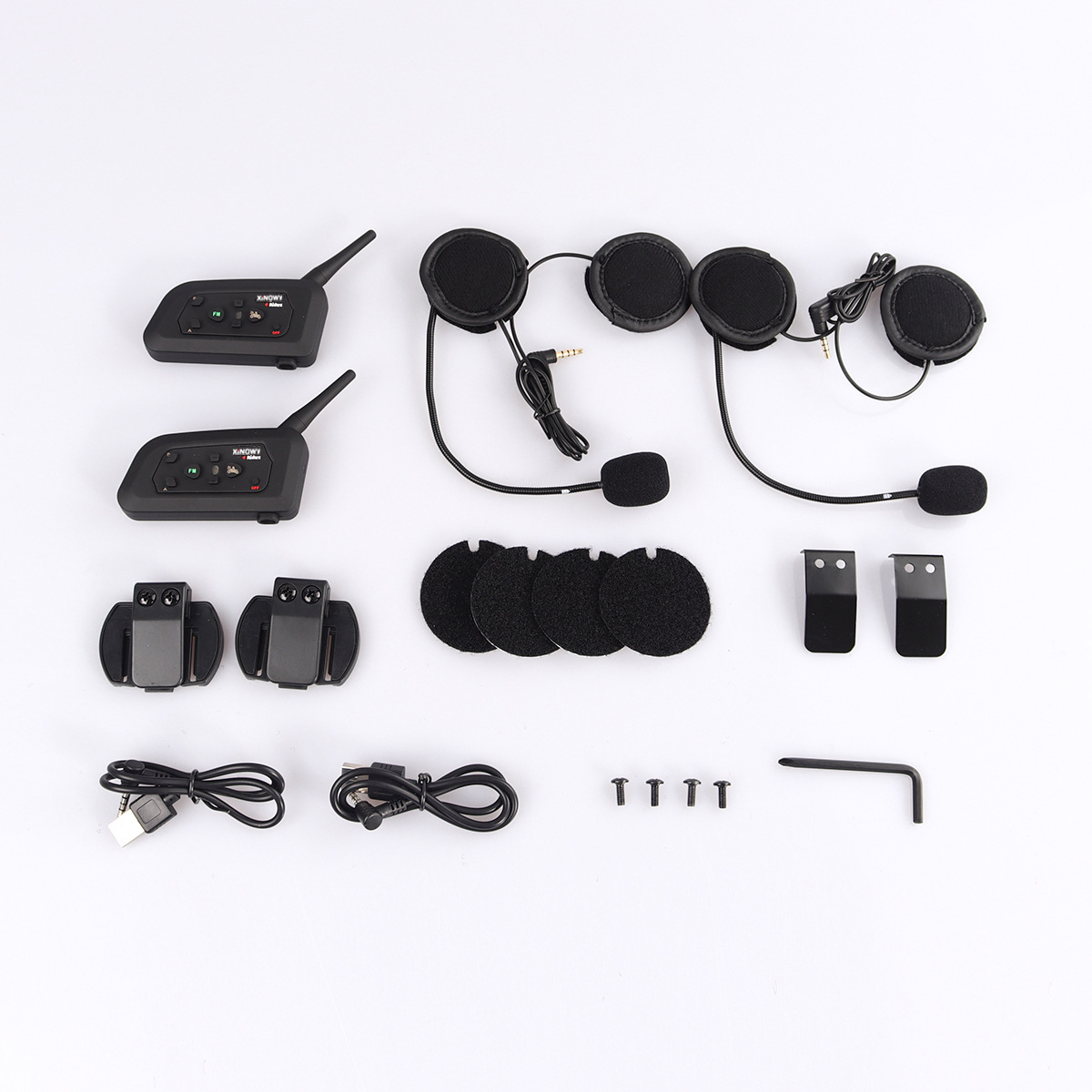 Xinowy Brand V4Pro4-Person Simultaneous Intercom Motorcycle Helmet Bluetooth Headset Riding Helmet Intercom Headset
