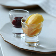 日式玻璃清酒杯甜品杯小号厚底烈酒杯家用一口白酒杯浓缩咖啡杯子