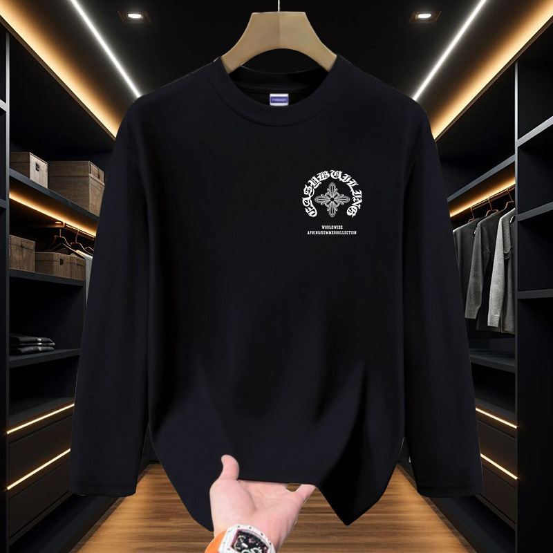 Herr streetwear långärmad t-shirt i bomull_voghion.com