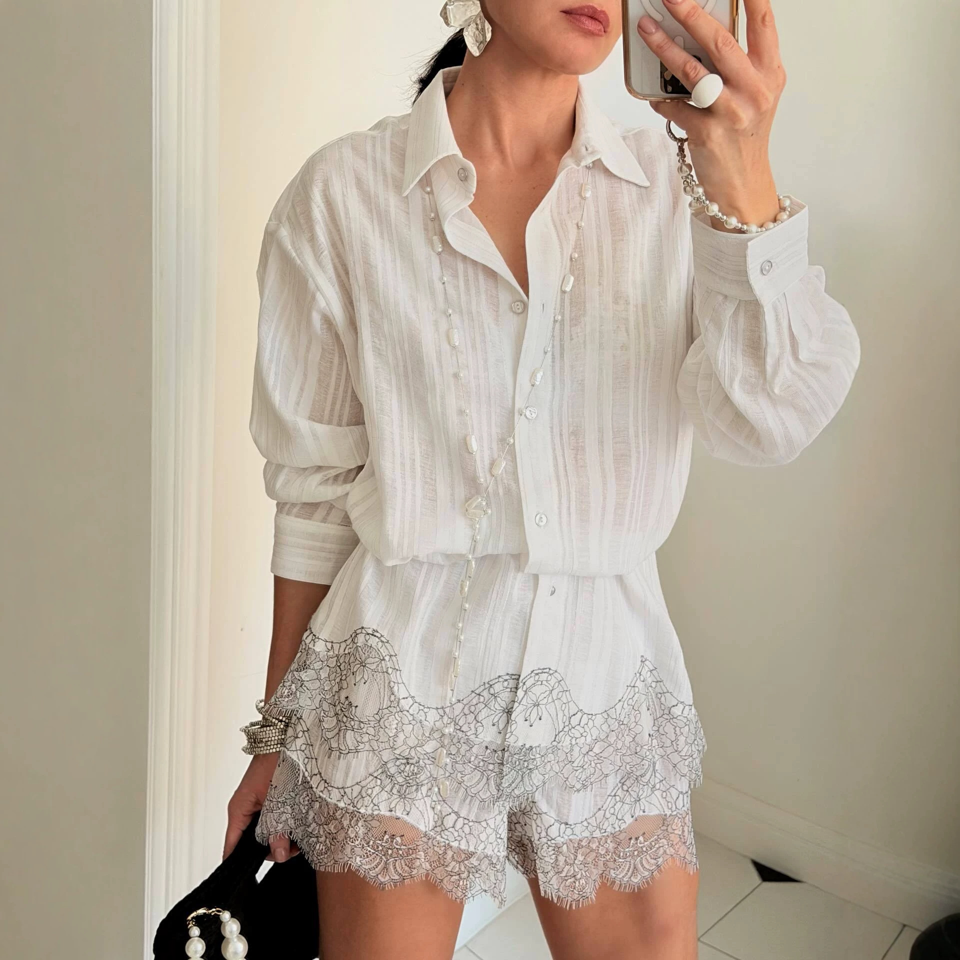 summer fashionable elegant lace shirt