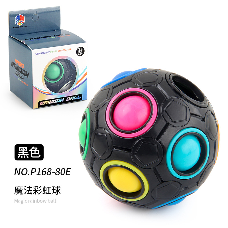 Transfronterizo de Amazon Rainbow Ball descompresión giroscopio giratorio educativo para niños redondo de doce hoyos color mezclado BOLA MÁGICA juguete