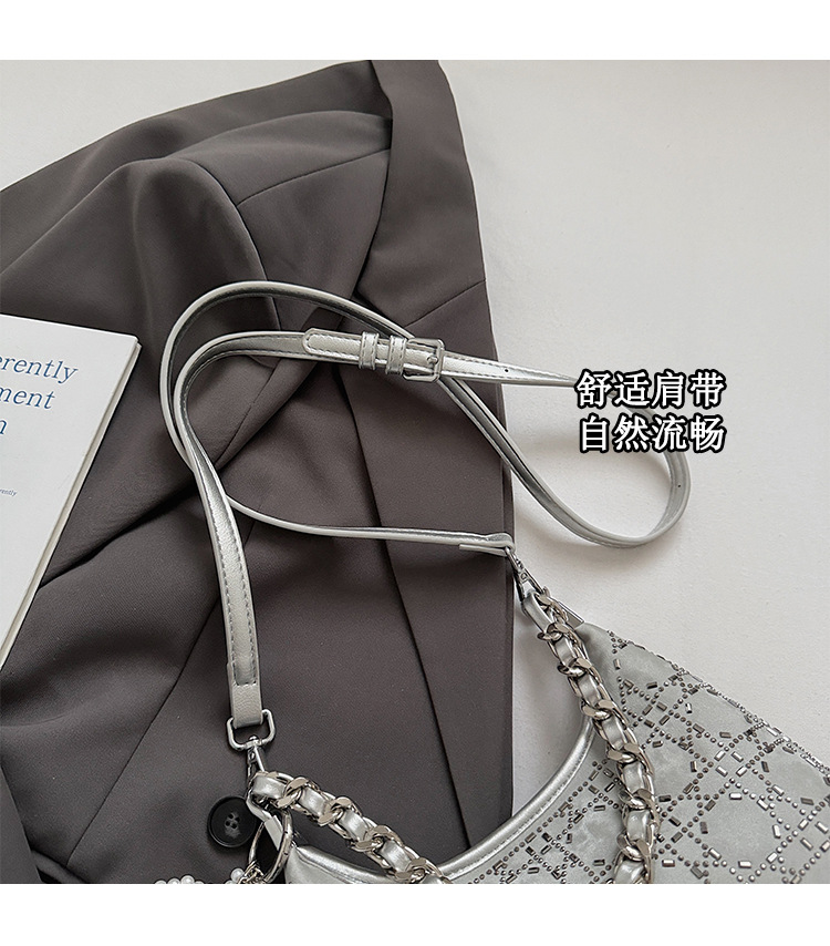 Trendy and stylish underarm bag for women 2025 summer new versatile and fashionable single-shoulder bag, chain denim crossbody bag undefined