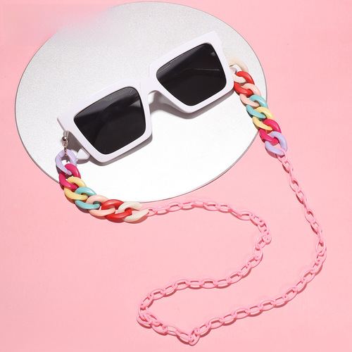 Sugarcane Color Acrylic Chain Earrings Korean Decorative Chain Anti-lost Lanyard Insta Celebrity Style Eyeglass Chain