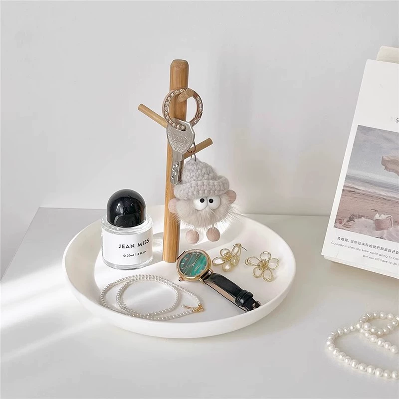 Ins стиль входный лоток для хранения ключей гостиная лоток для хранения косметики ключ деревянная подвесная стойка украшения