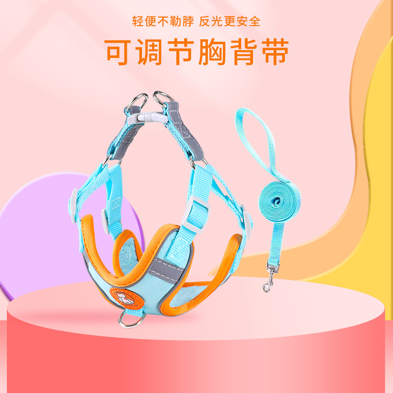 Perro correa de pecho chaleco correa de perro pequeño perro cuerda reflectante mascota correa de pecho correa de perro