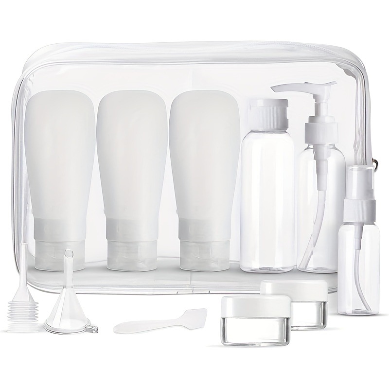 Traje de sub-embalaje de viaje de 11 piezas botella de loción portátil botella de spray botella de crema herramienta de sub-embalaje cosméticos sub-embalaje