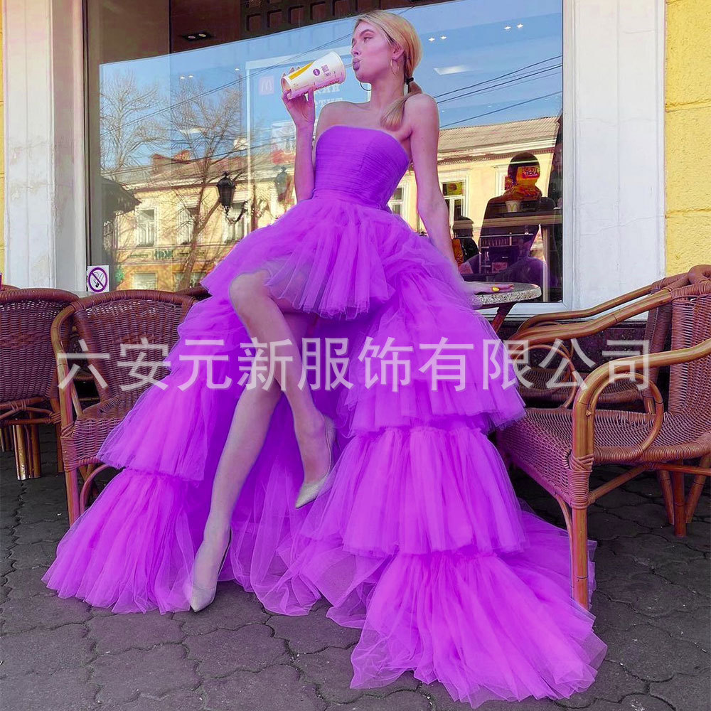 2023 europeo y americano Comercio exterior Amazon AliExpress deseo nuevo tubo superior falda de la torta boda bola del banquete vestido noche