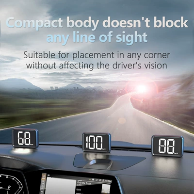HUD Head-Up Display Car-mounted Beidou GPS Speed Display New Energy Multi-functional Instrument Head-Up Instrument Speedometer (Vehicle HUD) - x1-white-light-kilometer-unit