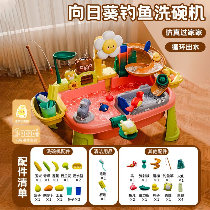子供用食器洗い機のおもちゃ水循環電気ウォーターパークベビープレイハウスキッチン女の子の誕生日プレゼント|undefined