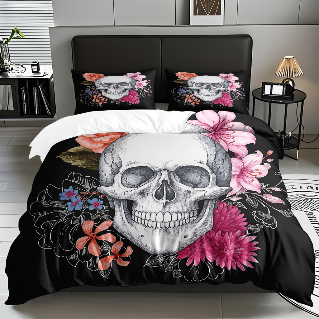 TEMU / JIT transfronterizo hogar cabeza de colcha impresa digital conjunto de edredón abrasivo fuente de ventilación fábrica directa