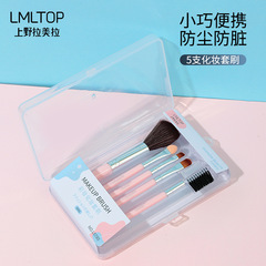Lamerla Makeup Brush Set, Portable Cosmetic Brush Kit, 5-Piece Beauty Tools L0780
