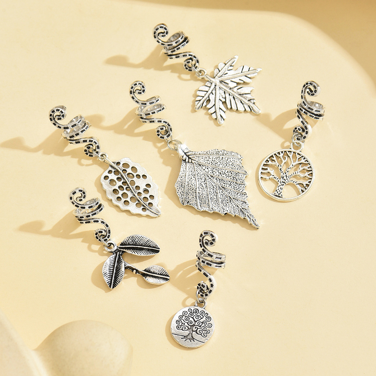 Accesorios de Navidad decoración anillo de pelo peluca aleación de pelo hojas de Navidad colgante rosa africano trenza sucia colgante