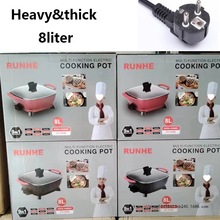 8liter electric cooking pot 多功能电热锅境铝合金家用电火锅炒