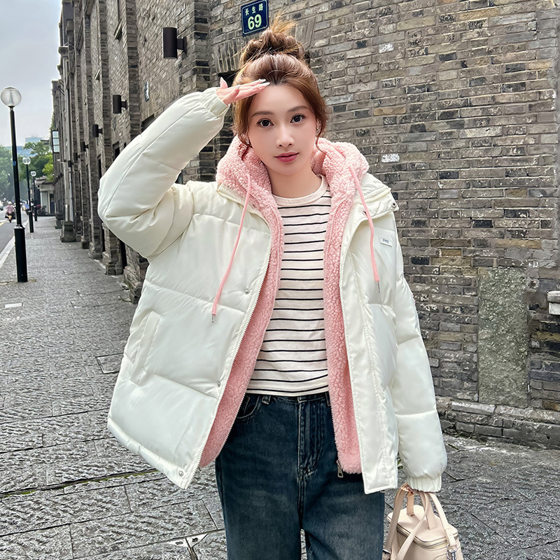 羊羔毛棉服新款加厚羽绒棉服女短款棉衣2025冬新款外套大面包服|undefined