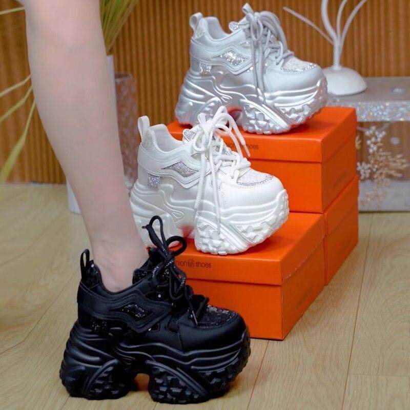 Branded Durian Sole Rhinestone Height-Increasing Dad Shoes for Women, New Autumn and Winter Versatile Lightweight Sneakers