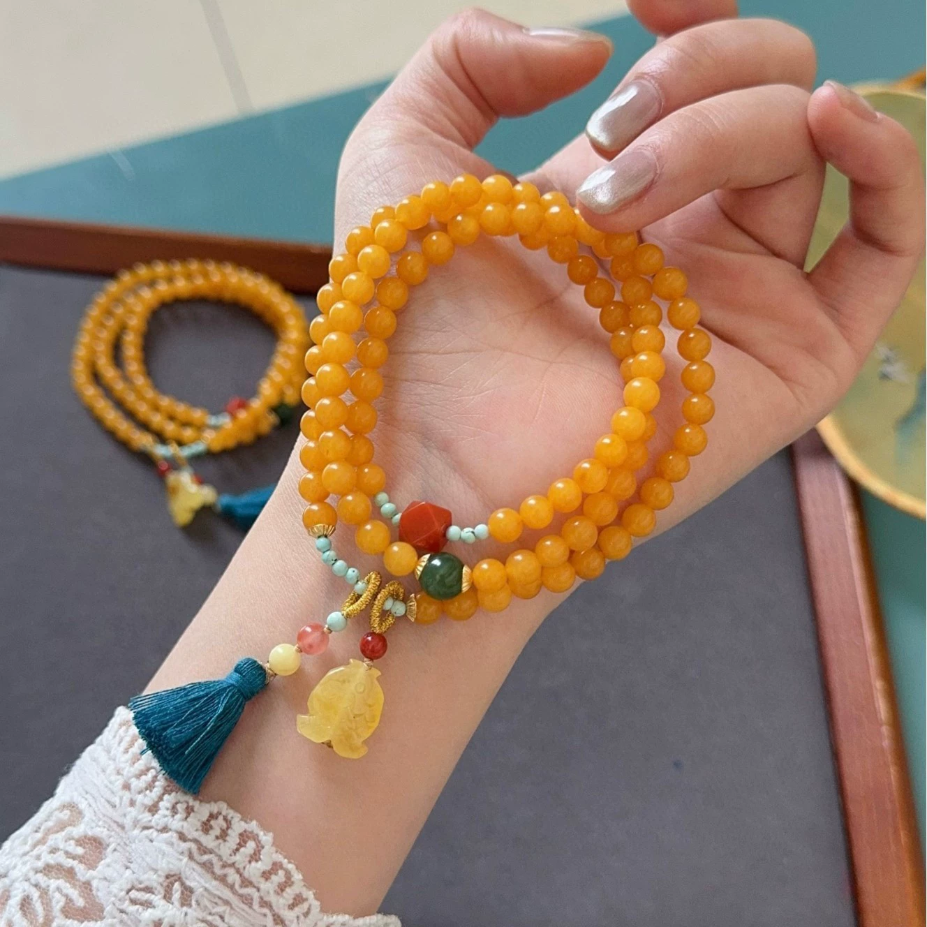 Натуральное русское куриное масло, желтый пчелиный воск, трехкруглый браслет с пчелиным воском, маленькая рыбка, размер 5 мм, необработанный минеральный пчелиный воск