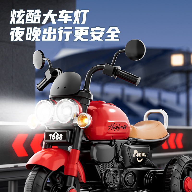 motocicleta eléctrica para niños, tricicletas para niños, niños y niñas, coche de batería para niños, coche de juguete de control remoto recargable image 2