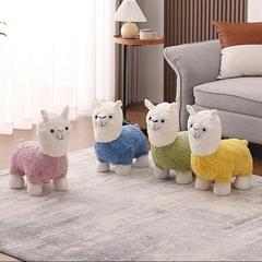 ファッショナブルな小さなアルパカスツール寝室の装飾品インターネット有名人のアルパカスツール新しい子供用かわいいライト高級ぬいぐるみ取り外し可能と洗える