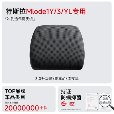 Tesla Model 3/Y/Yl Car Headrest, Headrest - lumbar-support-i-962my-1-b-perforated-version