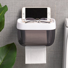 免打孔卫生间纸巾盒防水抽纸卷纸盒洗手间收纳浴室置物架子壁挂式