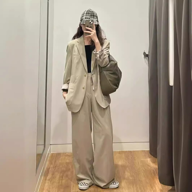 Fitting Room 24 Spring and Summer Women's Textures Loose Simple Casual Suit Business Commuting Thin Elastic Jacket 467188