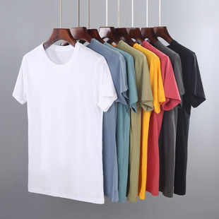 Men's Short-Sleeve T-Shirt Summer Half-Sleeve Trendy Men's Base Shirt Loose Round Neck Hong Kong Style Top Pure Cotton Comfortable