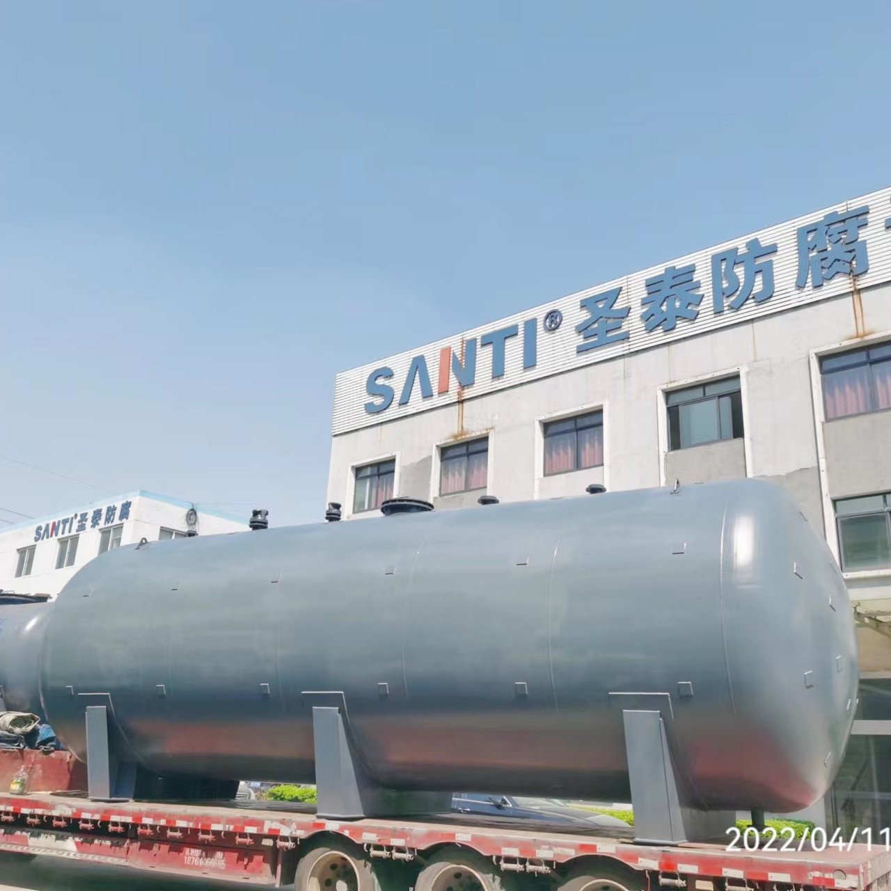 圣泰槽罐生产厂家 50m3溶剂储罐聚丙烯内涂层硫酸储罐双层储槽