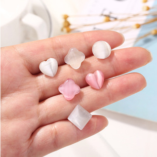 Natural Cat's Eye Stone anti-light buckle spring and autumn cardigan fixed clothes all-match round seam-free concealed buckle brooch decoration