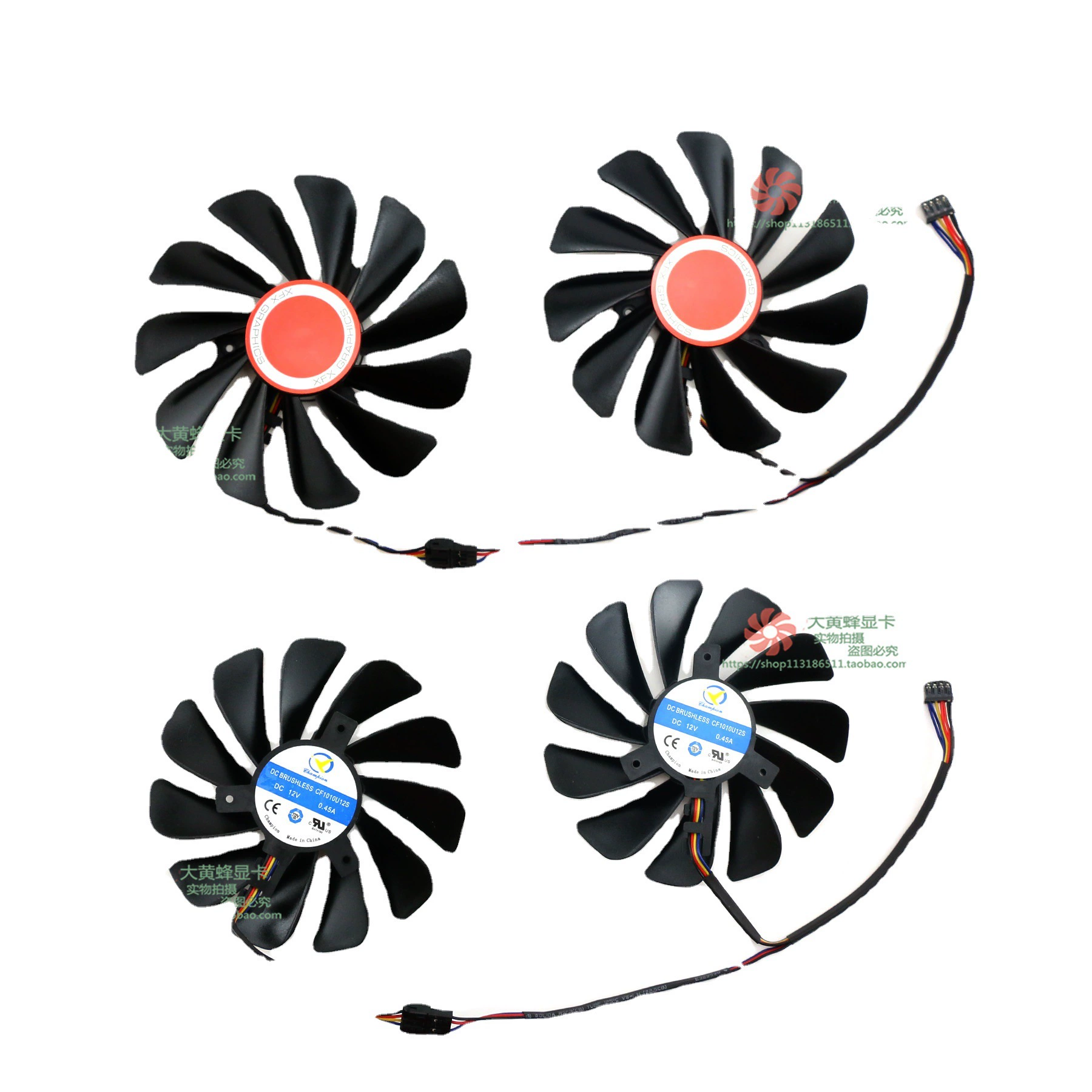 Подходит для XFX News RX580 590 8G Black Wolf Edition RX Vega56/64 не-public карта Карта Вентилятор CF1010U