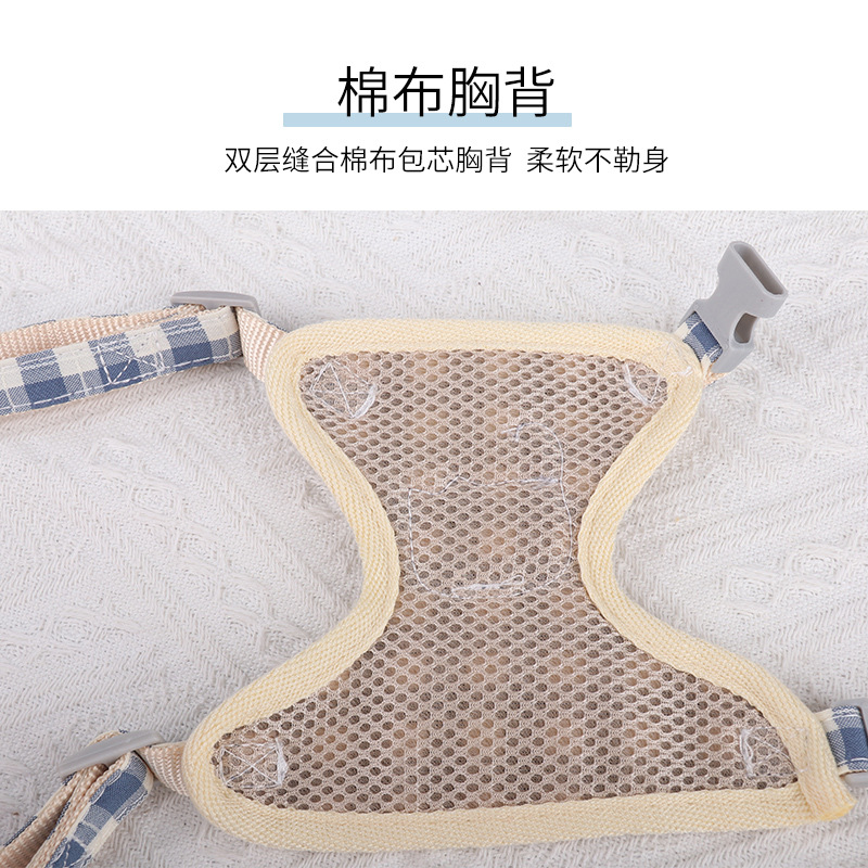 Fábrica al por mayor nuevo algodón gato pecho y cuerda de tracción trasera ajustable anti-rotura gato caminando cuerda chaleco gato cuerda