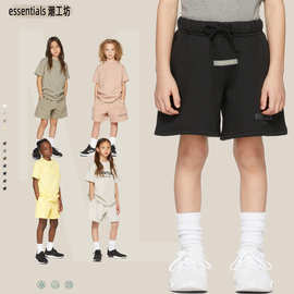 新款ESSENTIALS潮牌短裤男童裤子韩版儿童运动裤洋气中大童休闲裤