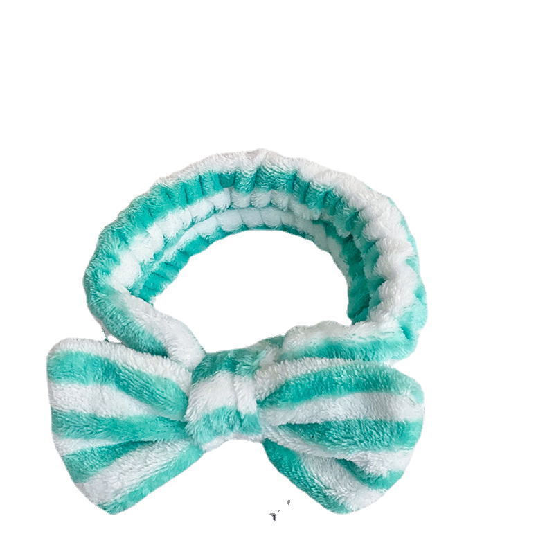 Europa y los Estados Unidos ondulado punto de leopardo coral mariposa fin correa de cabello mujer lavado cara banda de cabello rayas transfronterizas peluche adornamientos para el cabello al por mayor