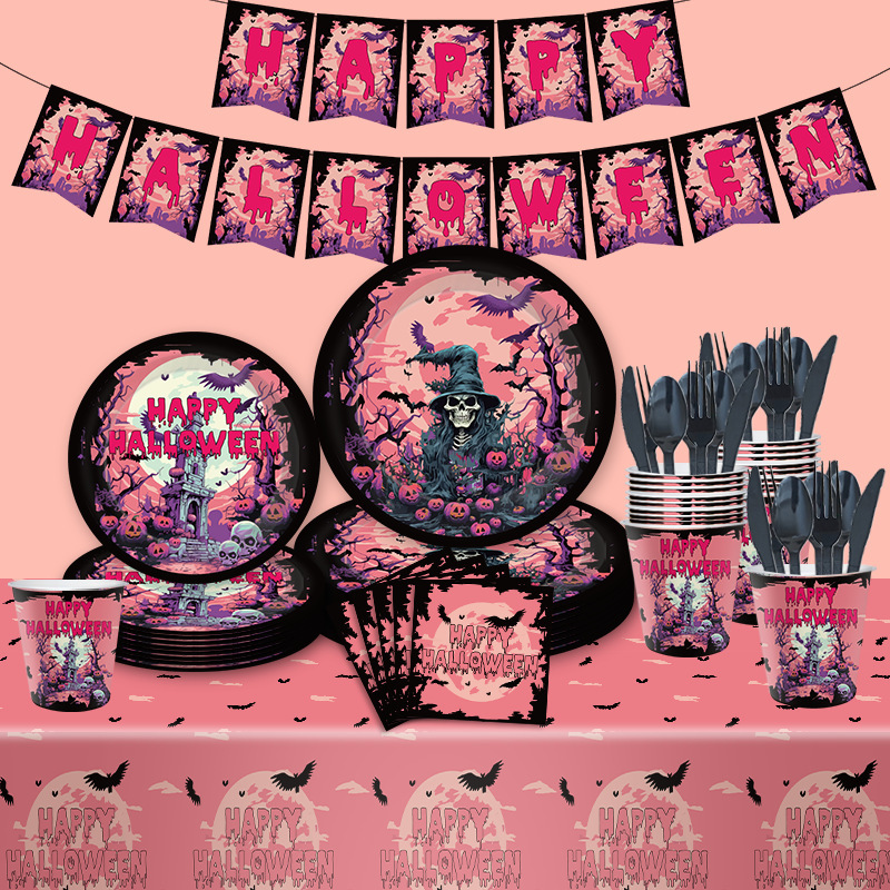 New Shark Party Tableware Shark Themed Paper Plates Disposable Cross-Border Tableware Dinner Plates Party Set Decoration