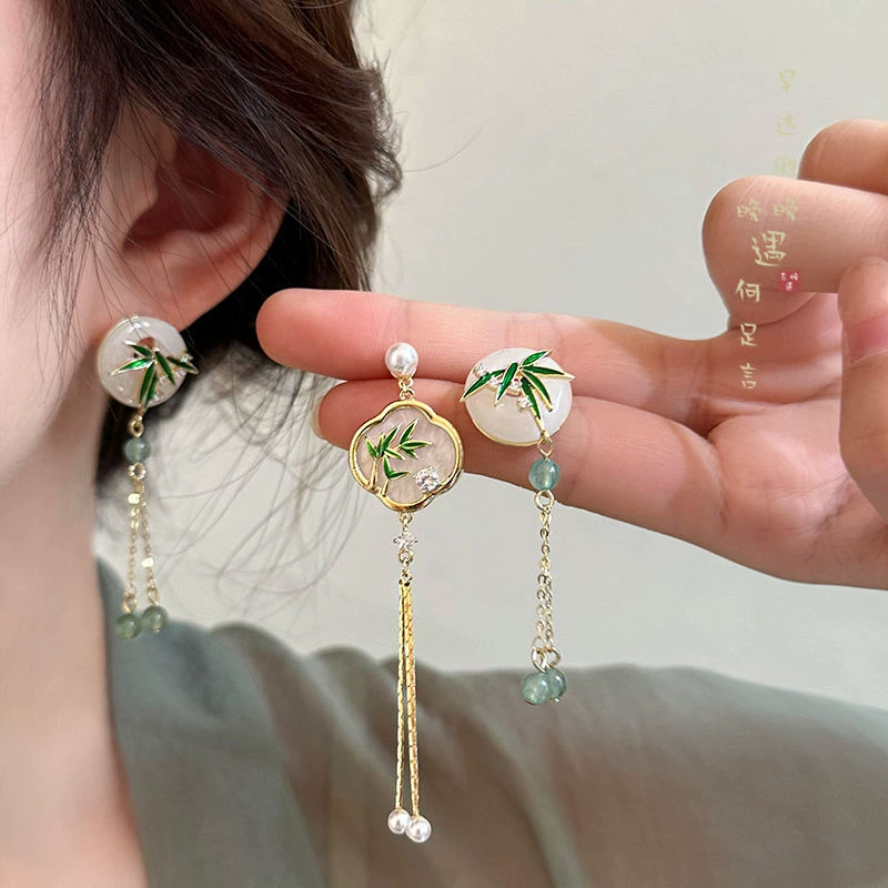 Earrings, cheongsam, Chinese style, high-quality style
