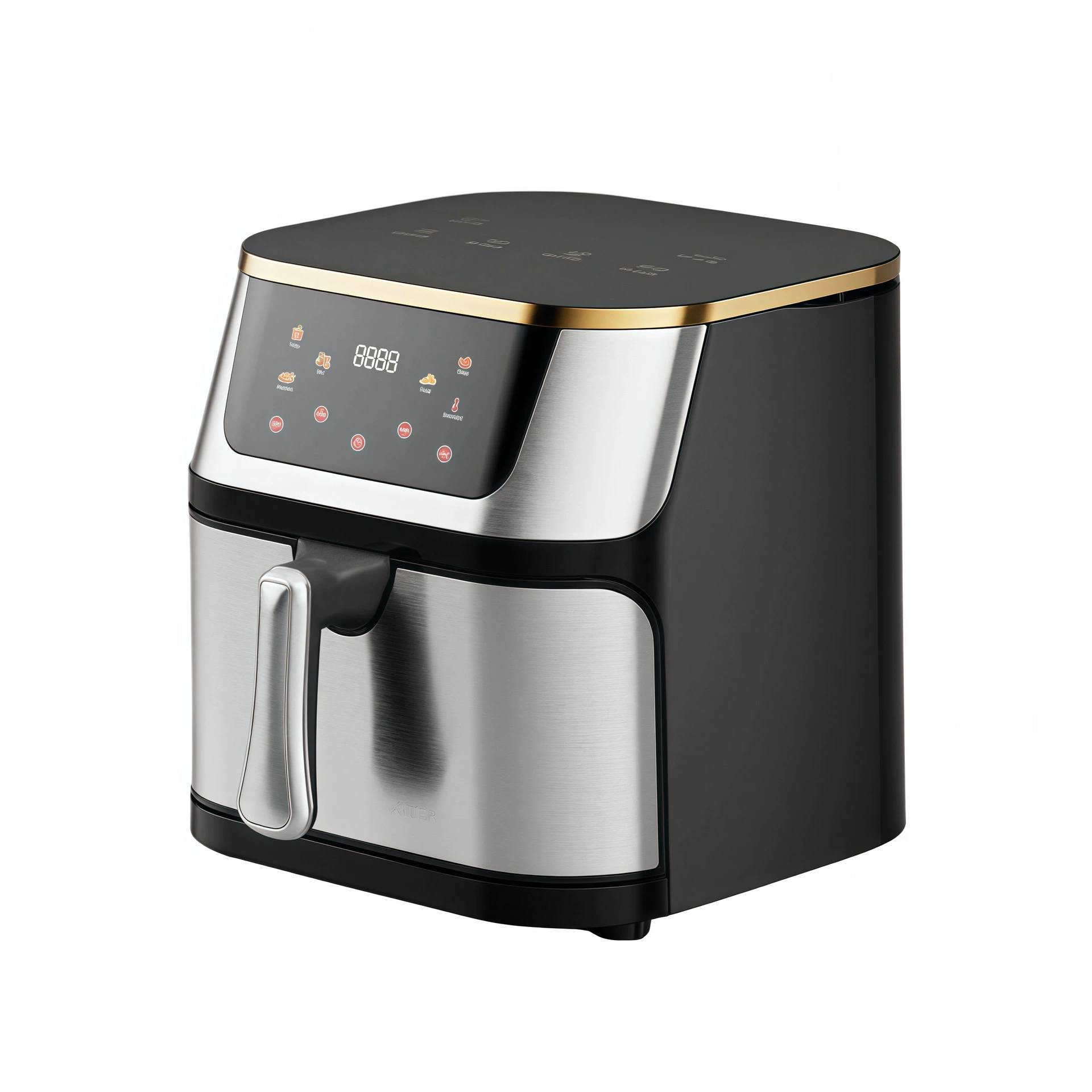 Фритюрница Air Fryer 2026 нержавеющая сталь, окно визуализации и цифровые элементы управления, большой объём и множественные размеры во время готовки