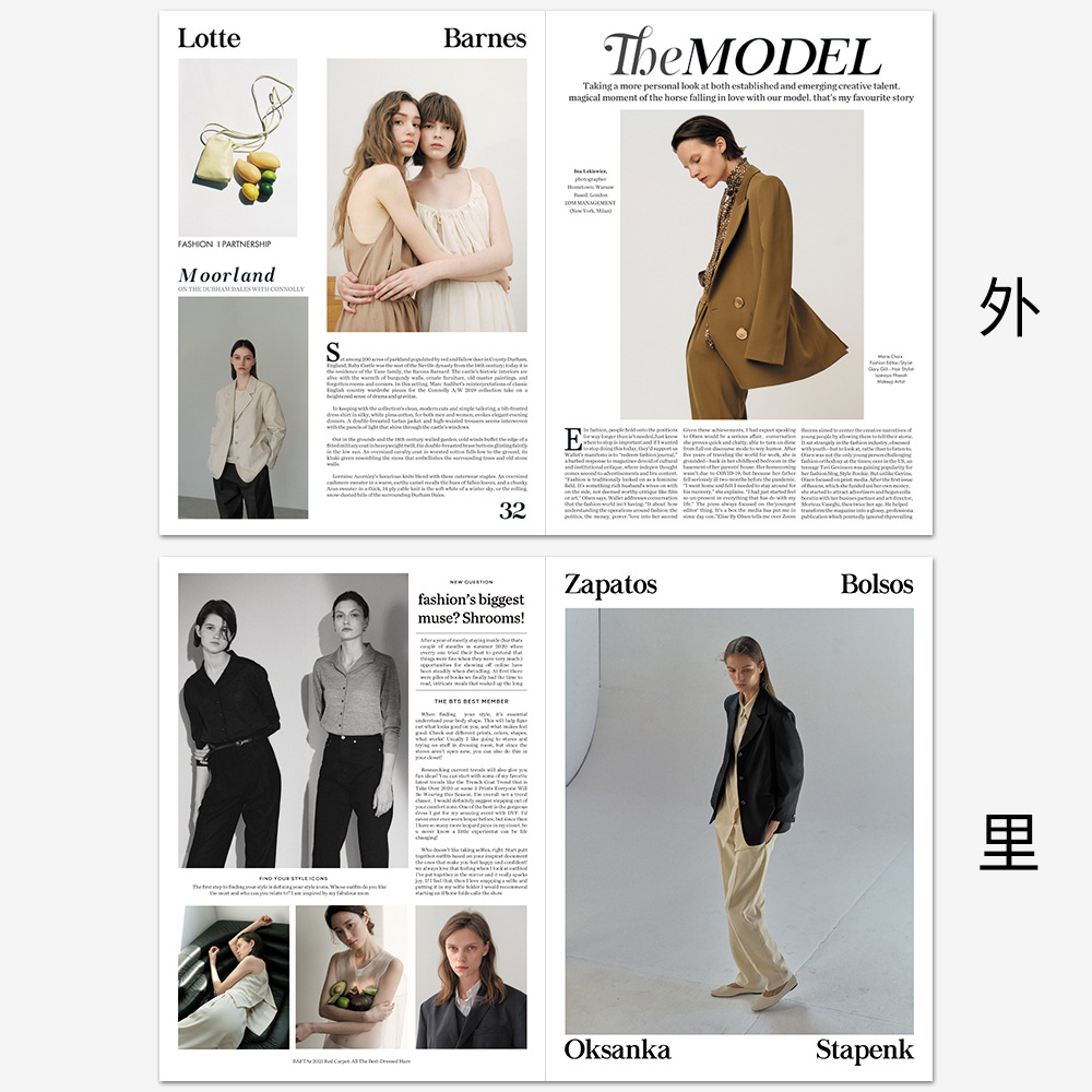 INS mismo estilo periódico inglés moda carácter decoración pictórica modelo de mano apoyos fotografía plana tiro papel de fondo